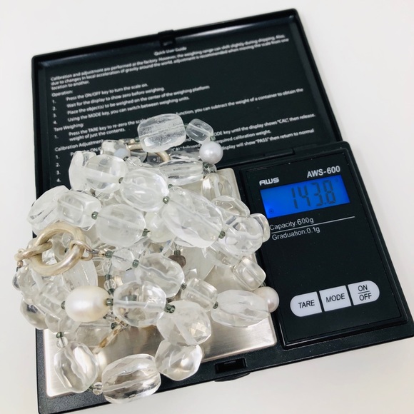 Sterling silver, quartz crystal choker, 143.8g - Picture 8 of 8